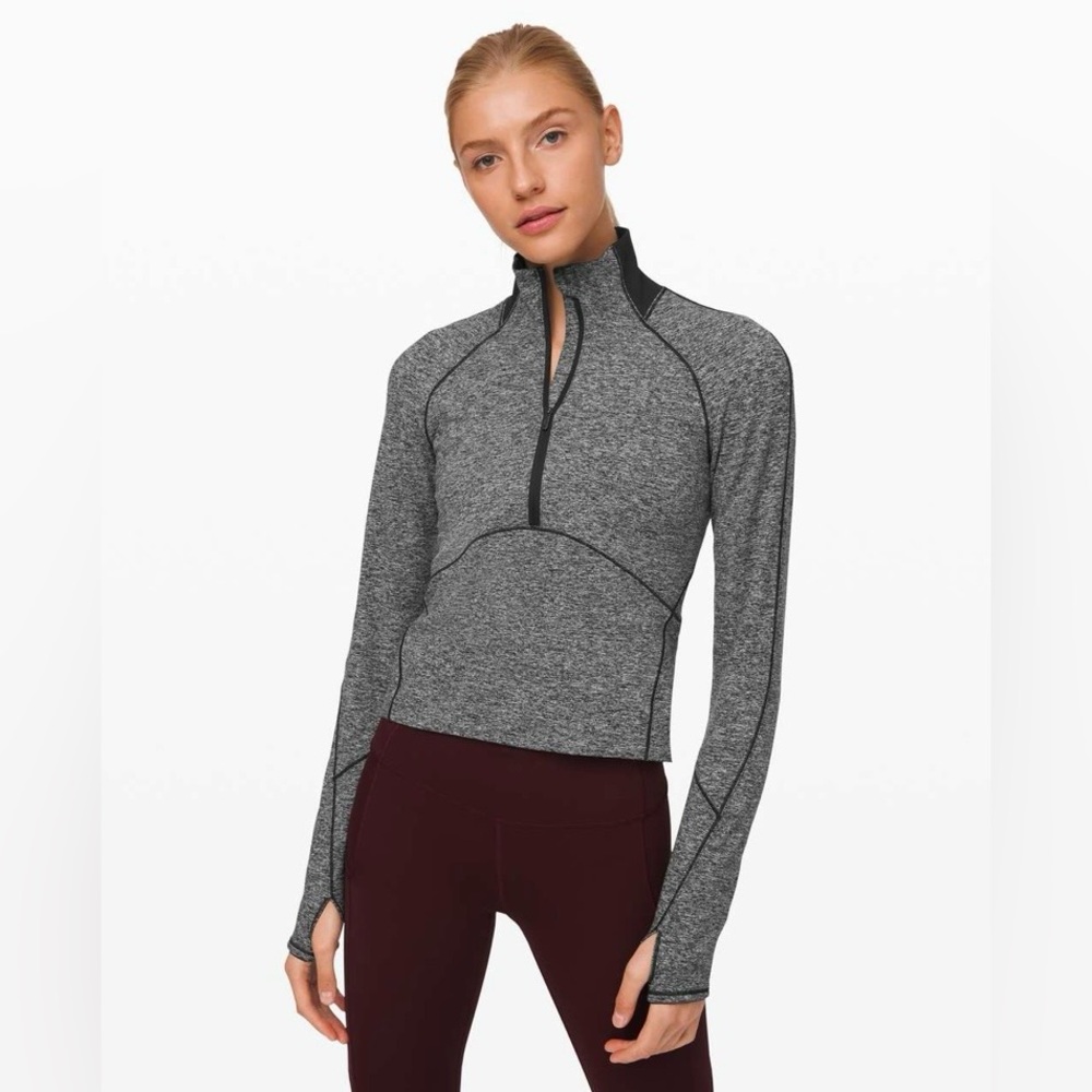 Lululemon | Always Alert 1/2 Zip | Heathered Black | Women’s 12 | Style W3CJXS